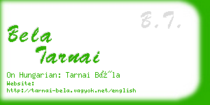 bela tarnai business card